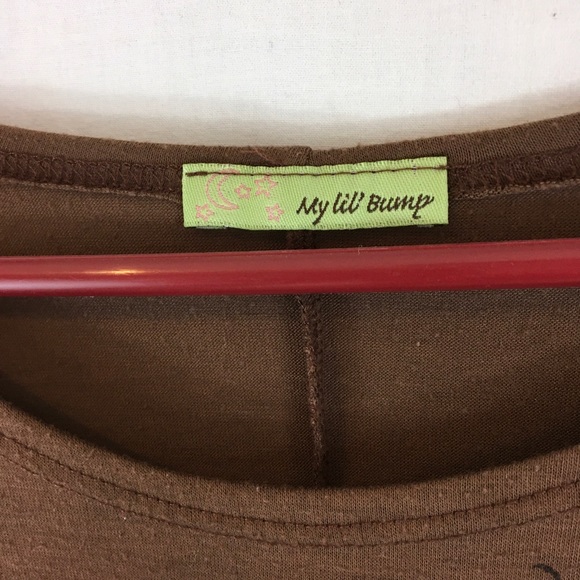 My LIL Bump. Maternity Shirt Brown w Bling ruched - Picture 4 of 8